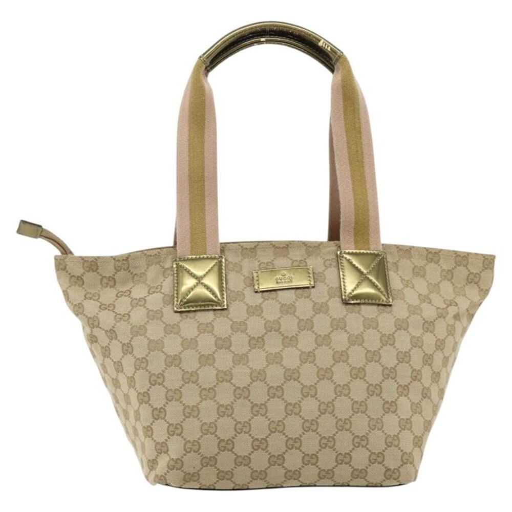 Gucci Web Zip Tote Gg Canvas And Leather Beige Canvas Tote Bag Bag